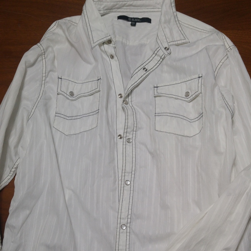 Carbon Black Snap Button Down - XXL